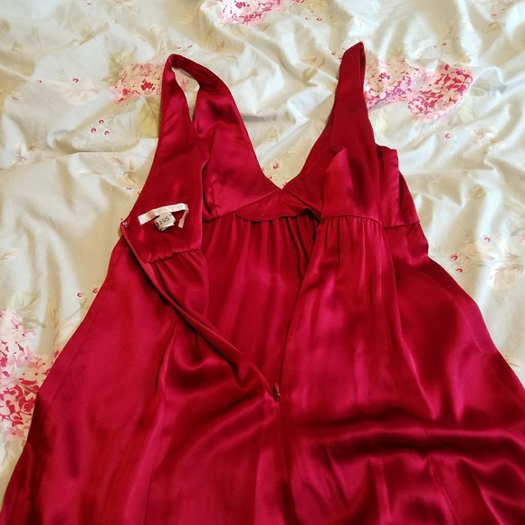 Vintage Red 100% Silk Rebecca Taylor Cocktail Dress Size 0 - Picture 6 of 8